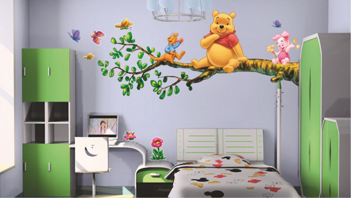 tranh dan tuong gau pooh 10a Sử dụng giấy dán tường, mang cả thiên nhiên vào nhà bạn!